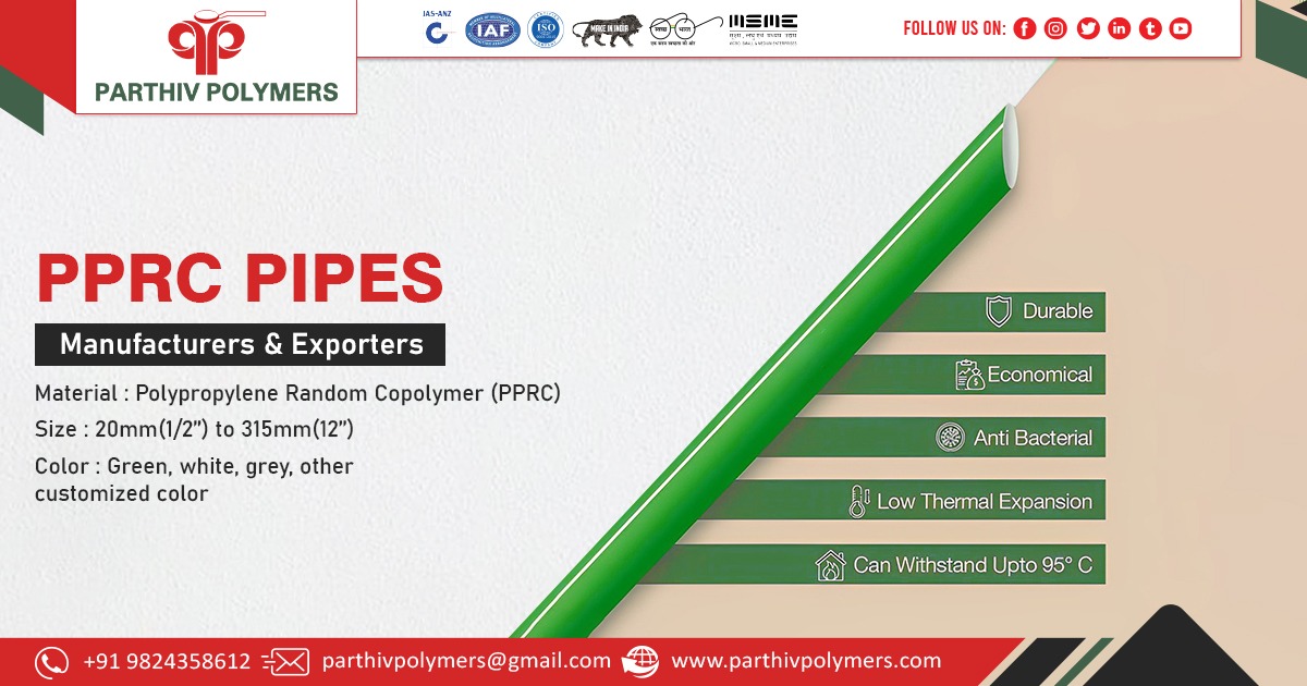 Supplier of PPRC Pipes in Jammu and Kashmir