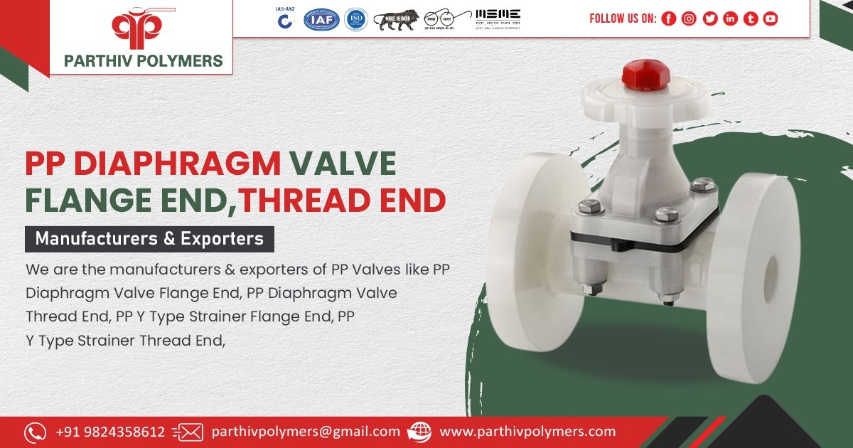 Supplier of PP Diaphragm Valve Flange End and Thread End in Rajasthan