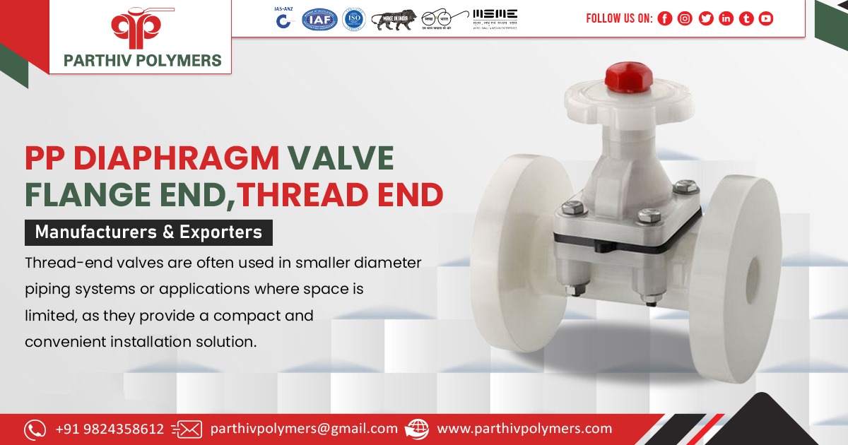 PP Diaphragm Valve Flange End and Thread End in Indore