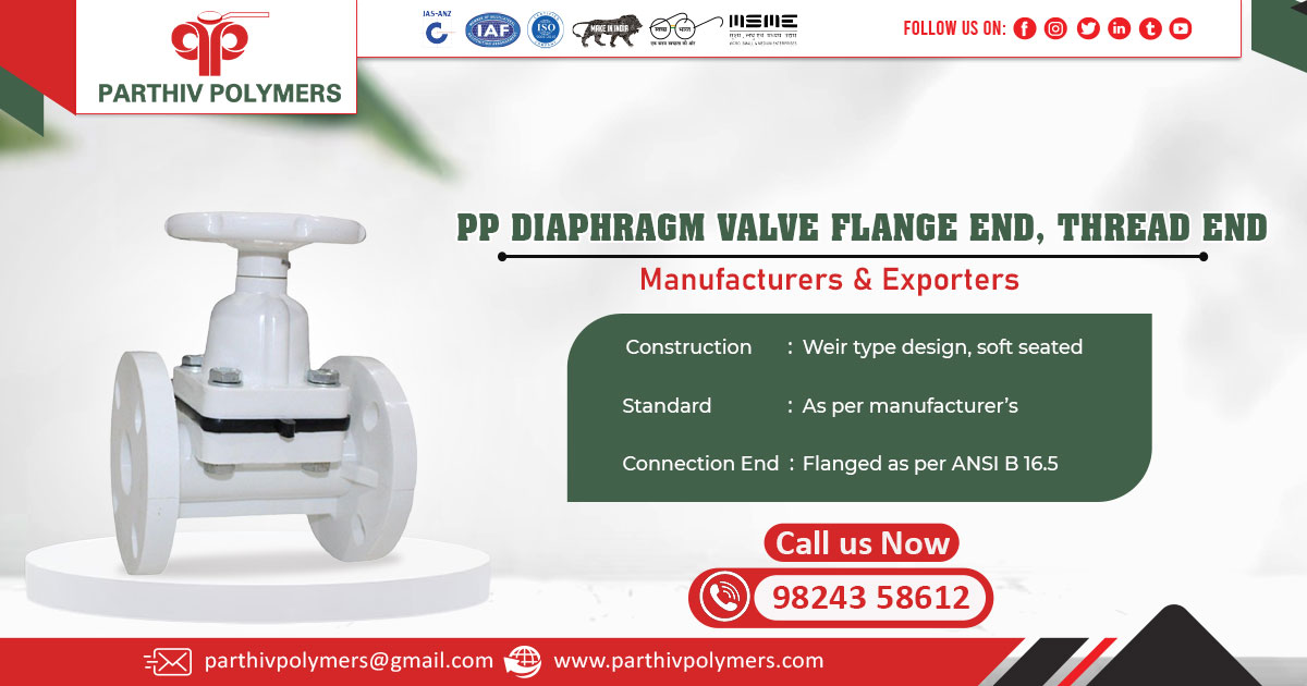 PP Diaphragm Valve Flange End Thread End in Madhya Pradesh