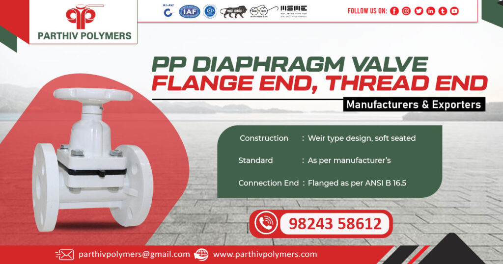 PP Diaphragm Valve Flange End Thread End in Andhra Pradesh