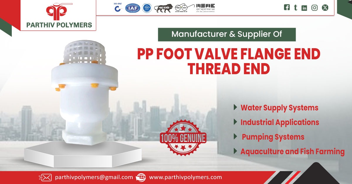 PP Foot Valve Flange End Thread End