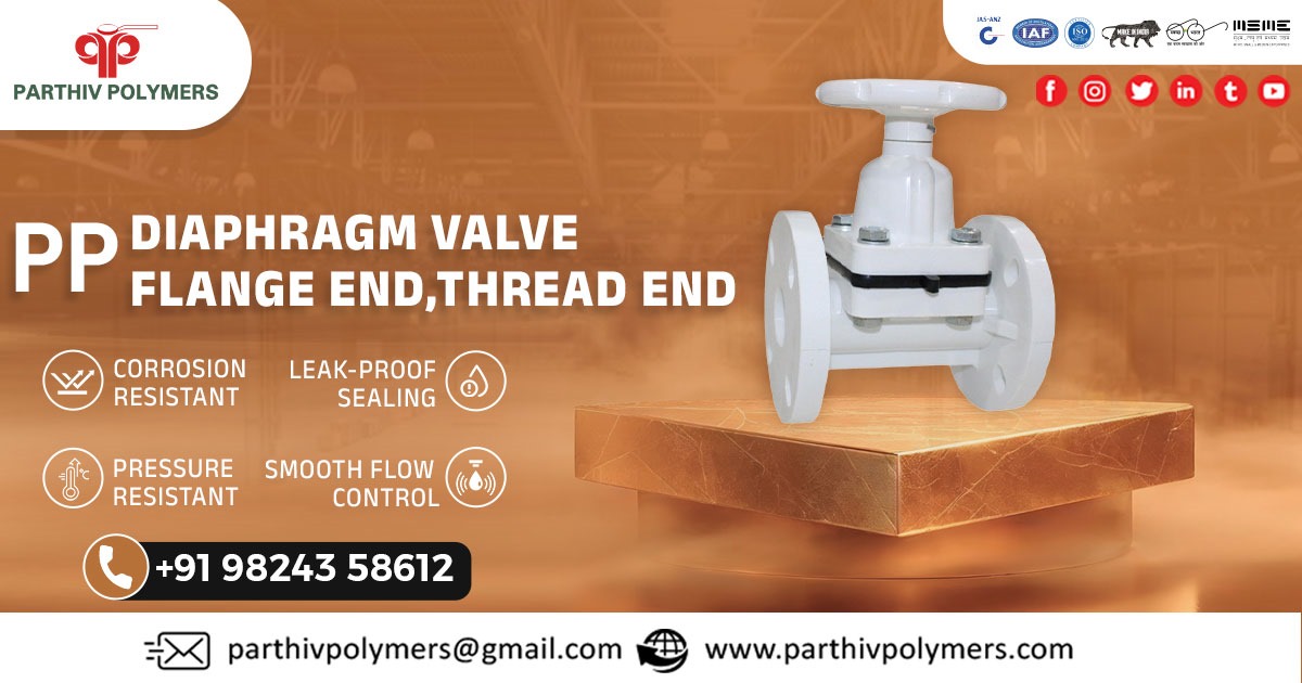 High-Quality PP Diaphragm Valve Flange End and Threaded End in Madhya Pradesh