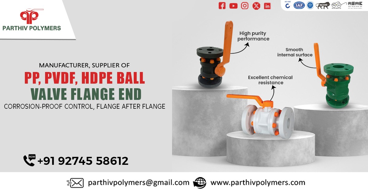 PP, PVDF, HDPE Ball Valve Flange End Supplier in Madhya Pradesh
