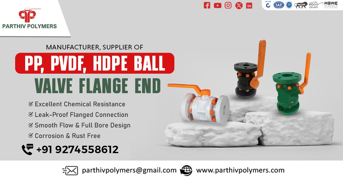 PP, PVDF, HDPE Ball Valve Flange End Supplier in Bihar