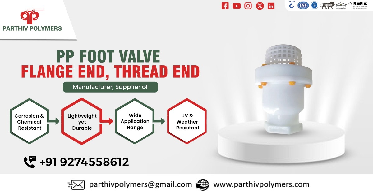 High-Quality PP Foot Valve with Flange End and Thread End in Telangana