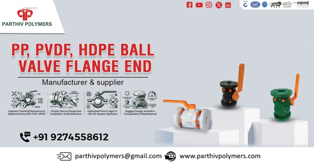 PP, PVDF, HDPE Ball Valve Flange End In Rajasthan