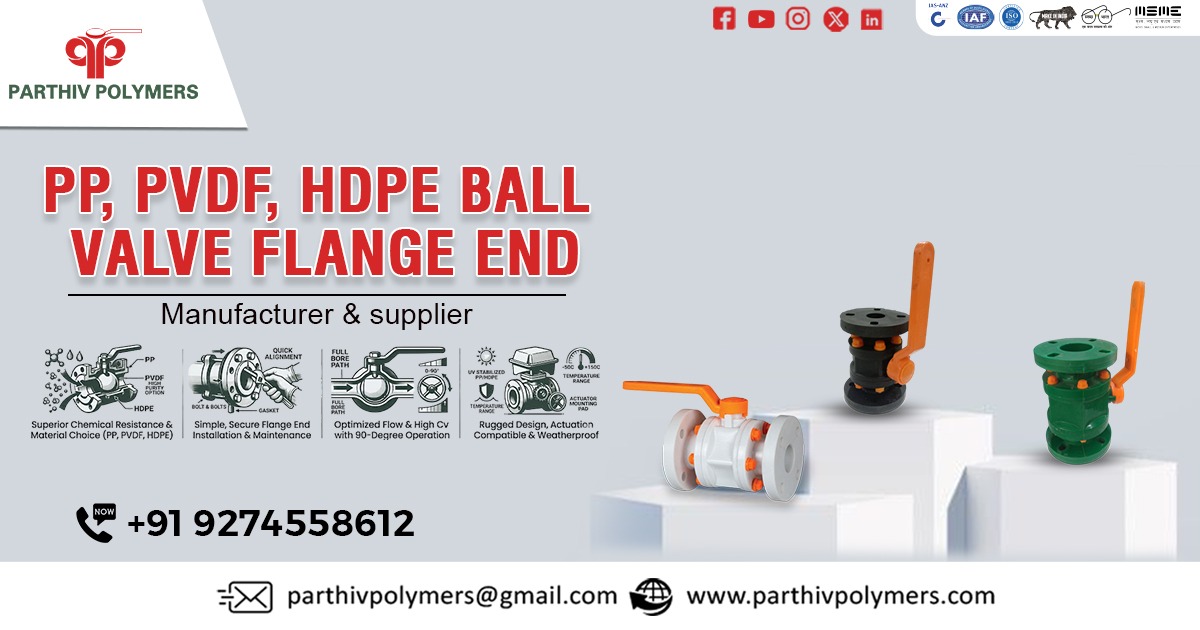 PP, PVDF, HDPE Ball Valve Flange End In Rajasthan