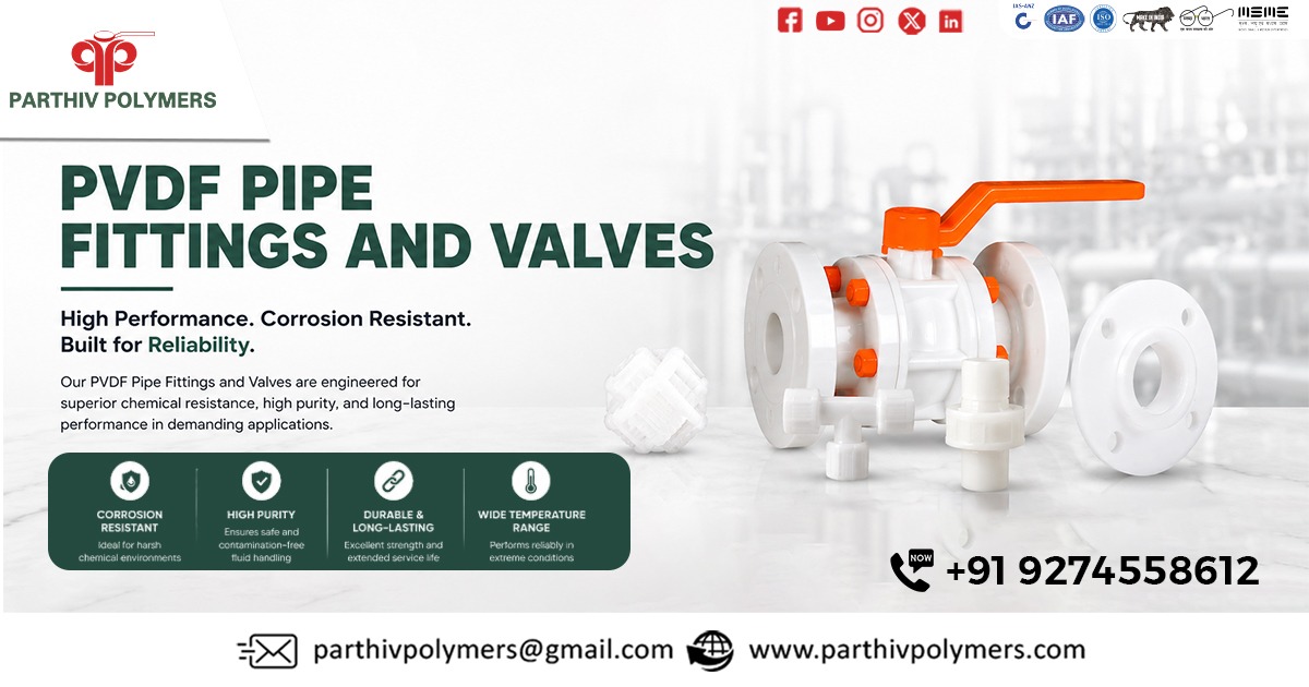 Industrial PVDF Pipe Fittings And Valves In Madhya Pradesh | Parthiv Polymers