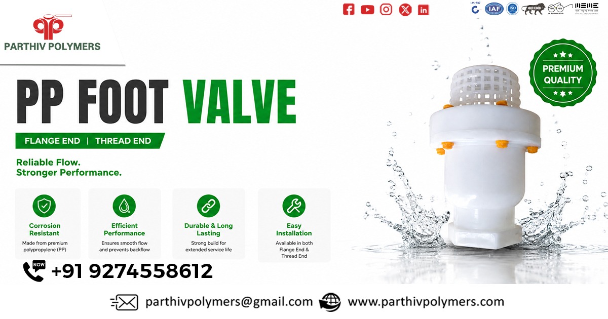 PP Foot Valve Flange And Thread End Supplier In Madhya Pradesh