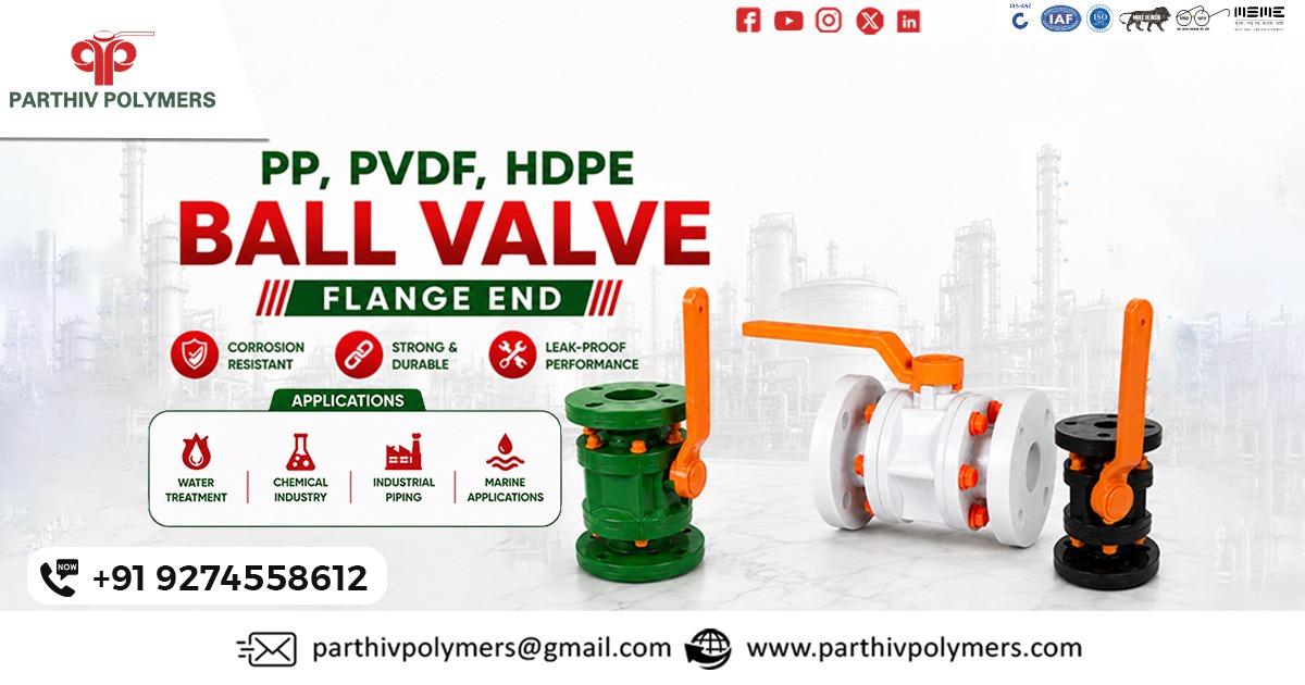 PP, PVDF, HDPE Ball Valve Flange End In Maharashtra